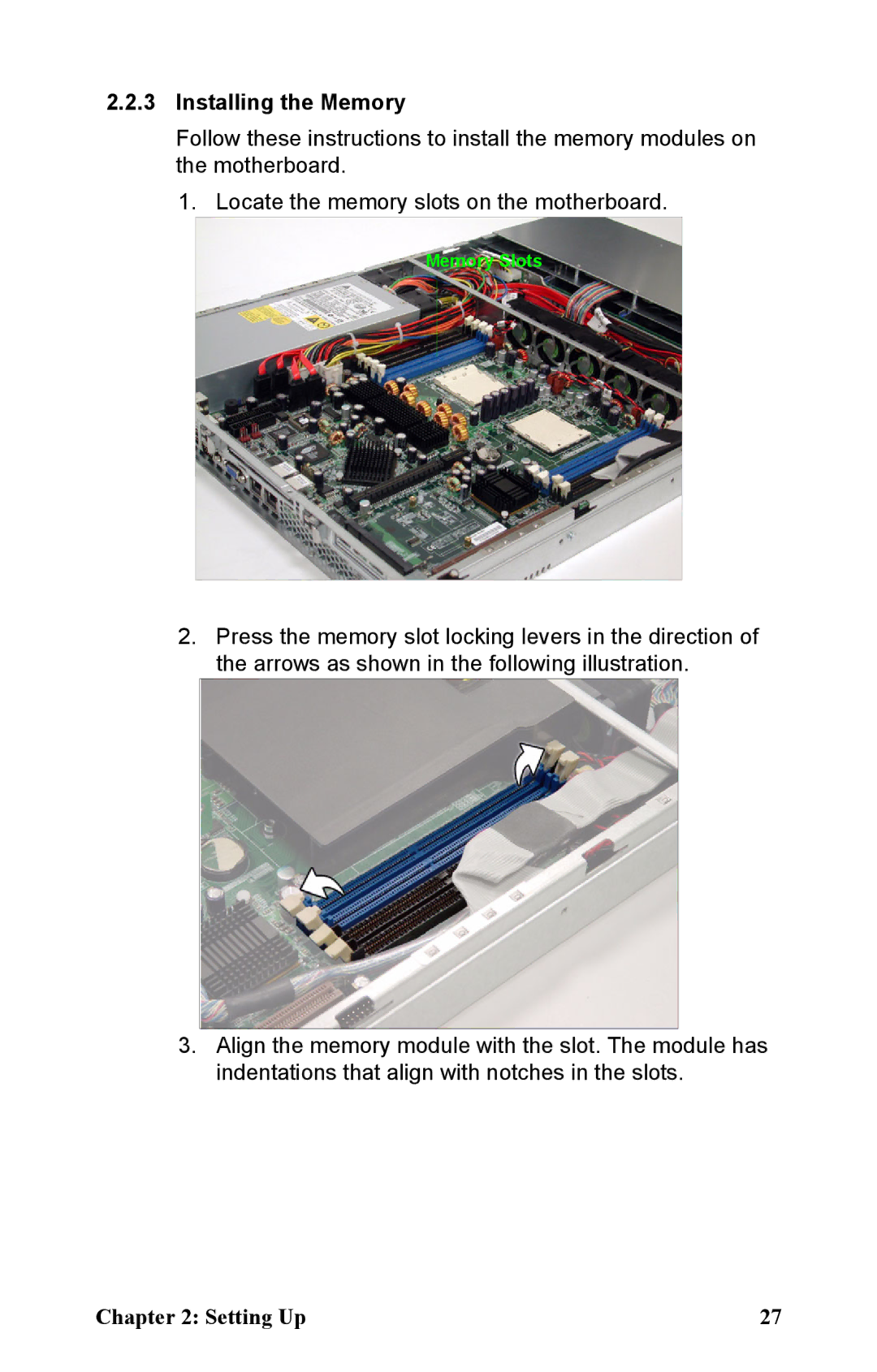 Tyan Computer B2891 manual Installing the Memory 