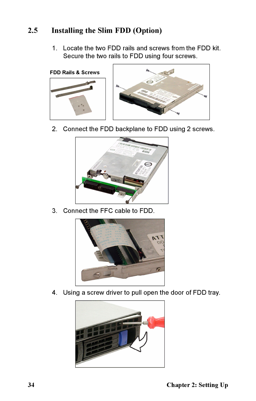 Tyan Computer B2891 manual Installing the Slim FDD Option 