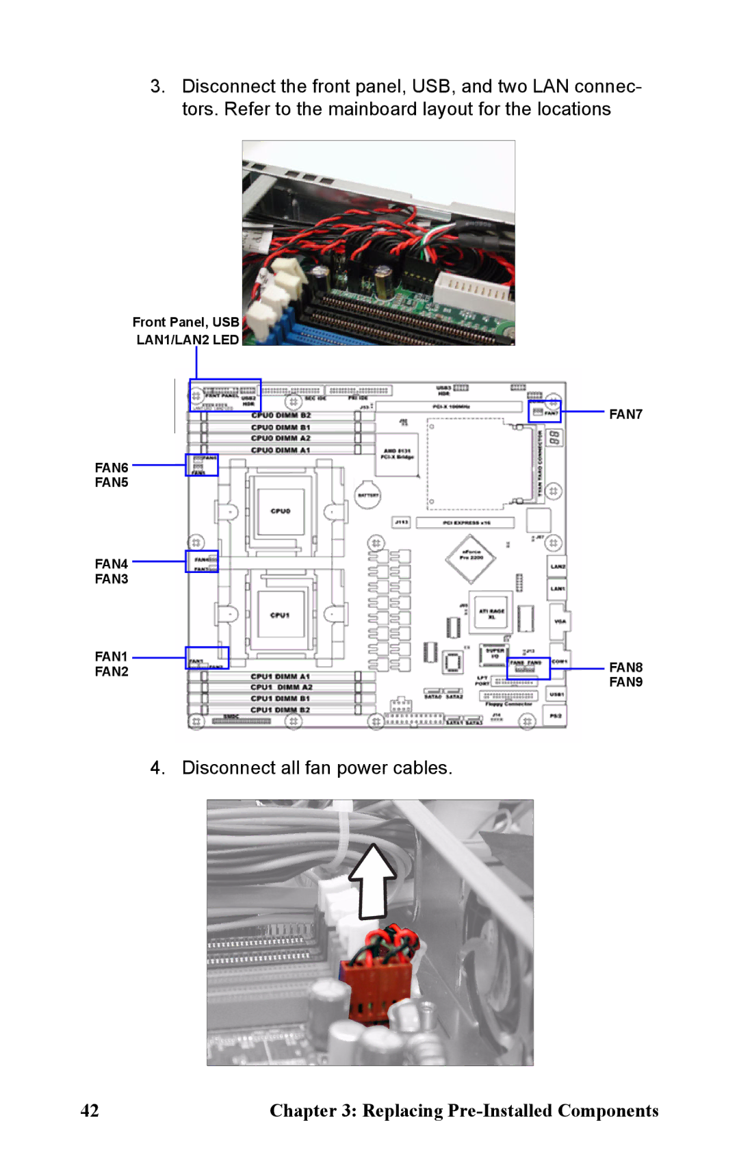 Tyan Computer B2891 manual Disconnect all fan power cables 