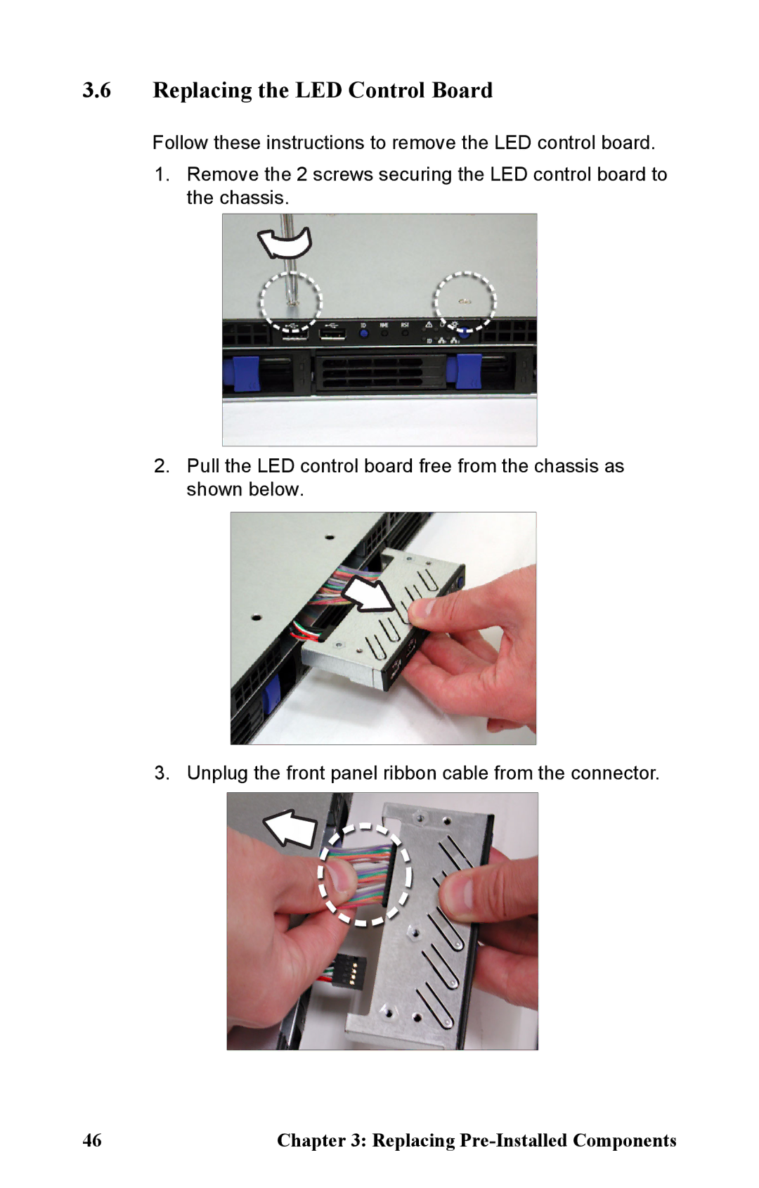 Tyan Computer B2891 manual Replacing the LED Control Board 