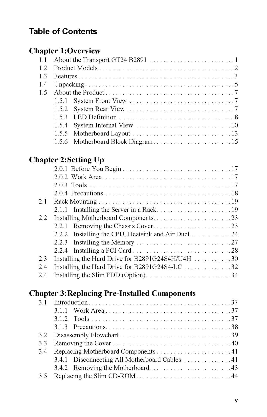 Tyan Computer B2891 manual Table of Contents 