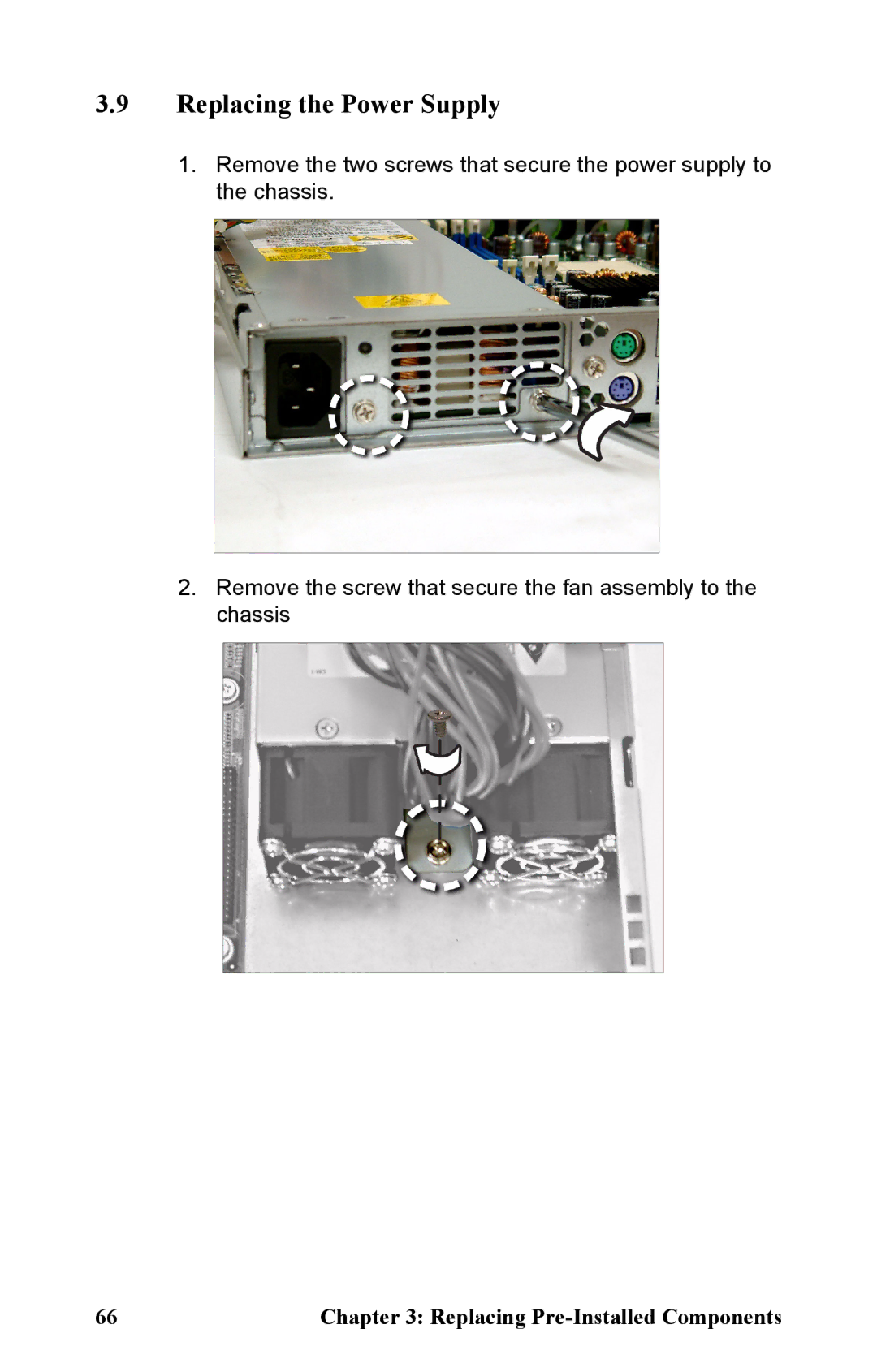 Tyan Computer B2891 manual Replacing the Power Supply 