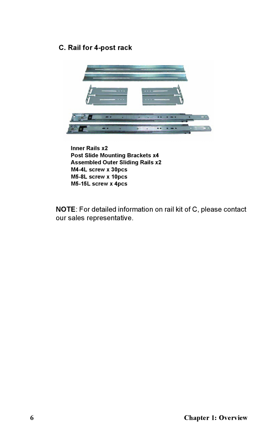 Tyan Computer B2933 manual Rail for 4-post rack 