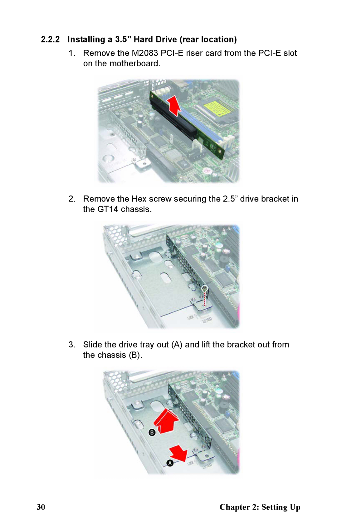 Tyan Computer B2933 manual Installing a 3.5 Hard Drive rear location 