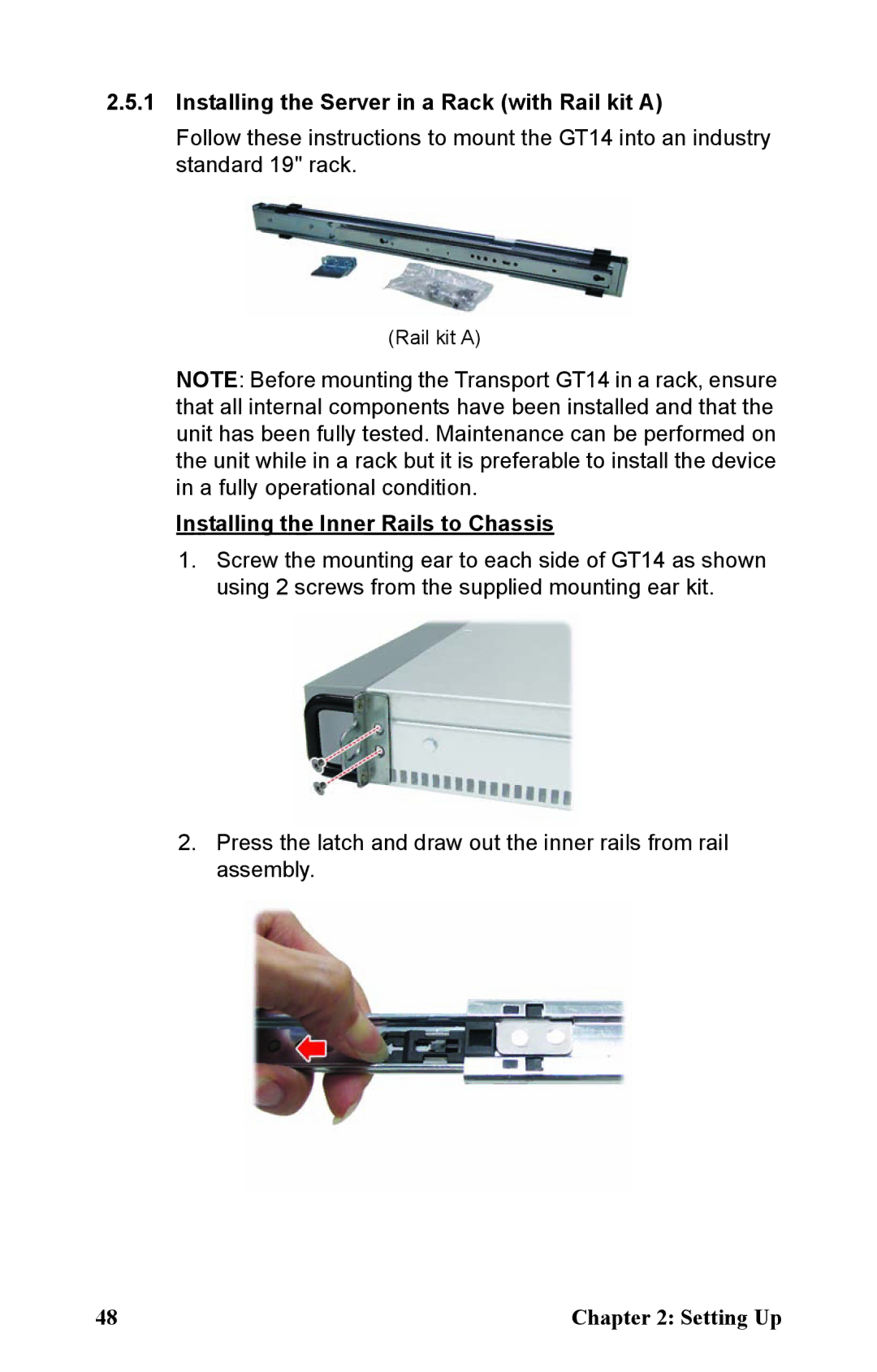 Tyan Computer B2933 manual Installing the Server in a Rack with Rail kit a, Installing the Inner Rails to Chassis 