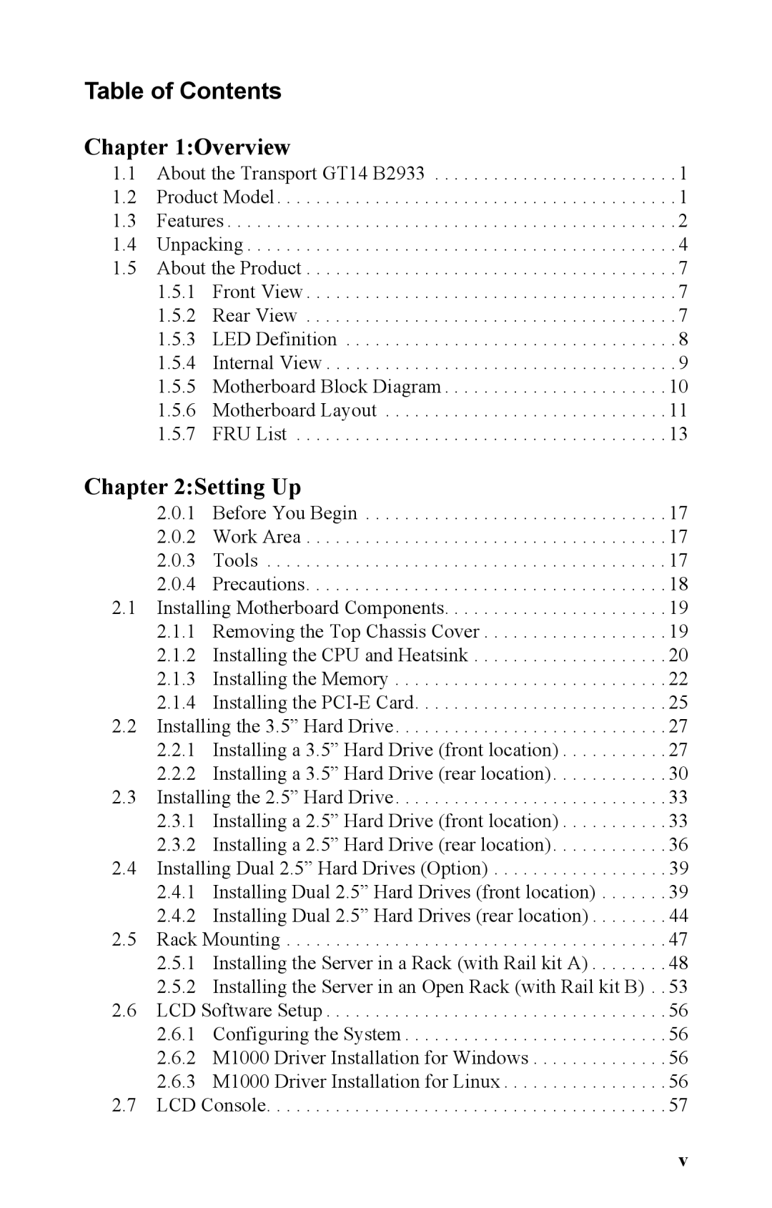 Tyan Computer B2933 manual Table of Contents 