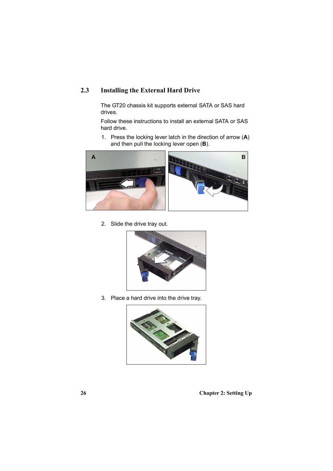 Tyan Computer B3970-U manual Installing the External Hard Drive 