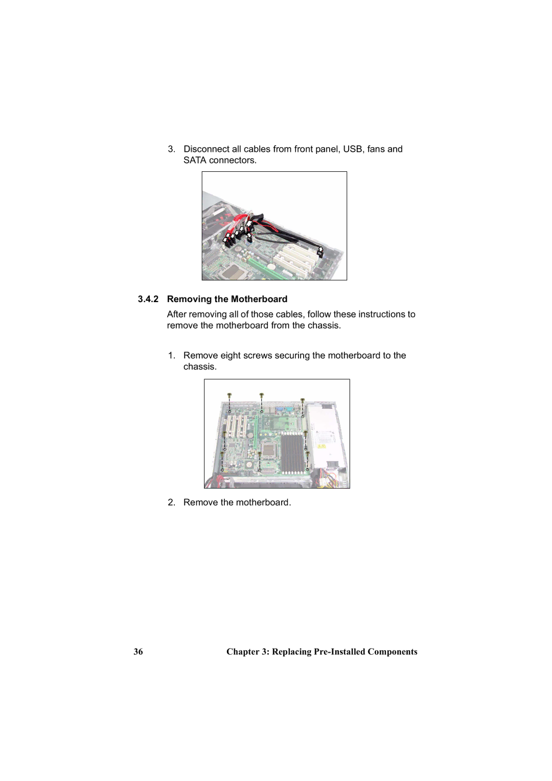 Tyan Computer B3970-U manual Removing the Motherboard 