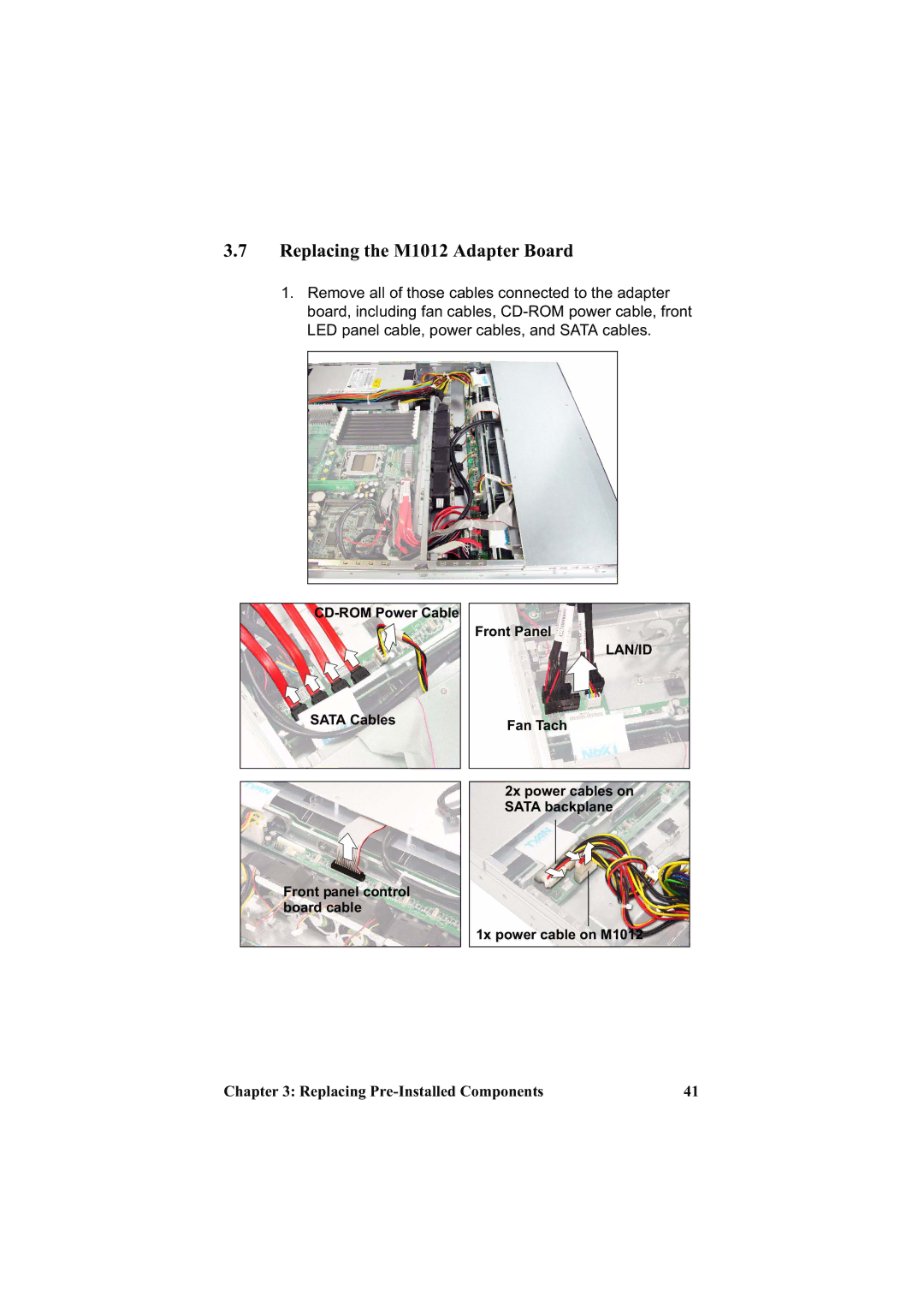 Tyan Computer B3970-U manual Replacing the M1012 Adapter Board, Lan/Id 