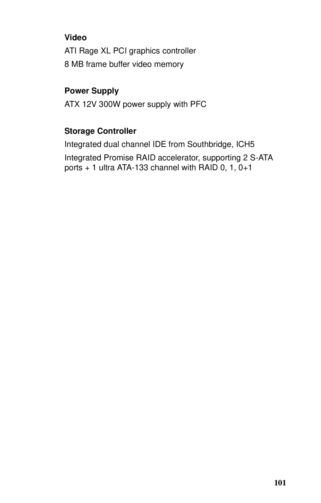 Tyan Computer GX21, B5102 manual Video, Power Supply, Storage Controller 