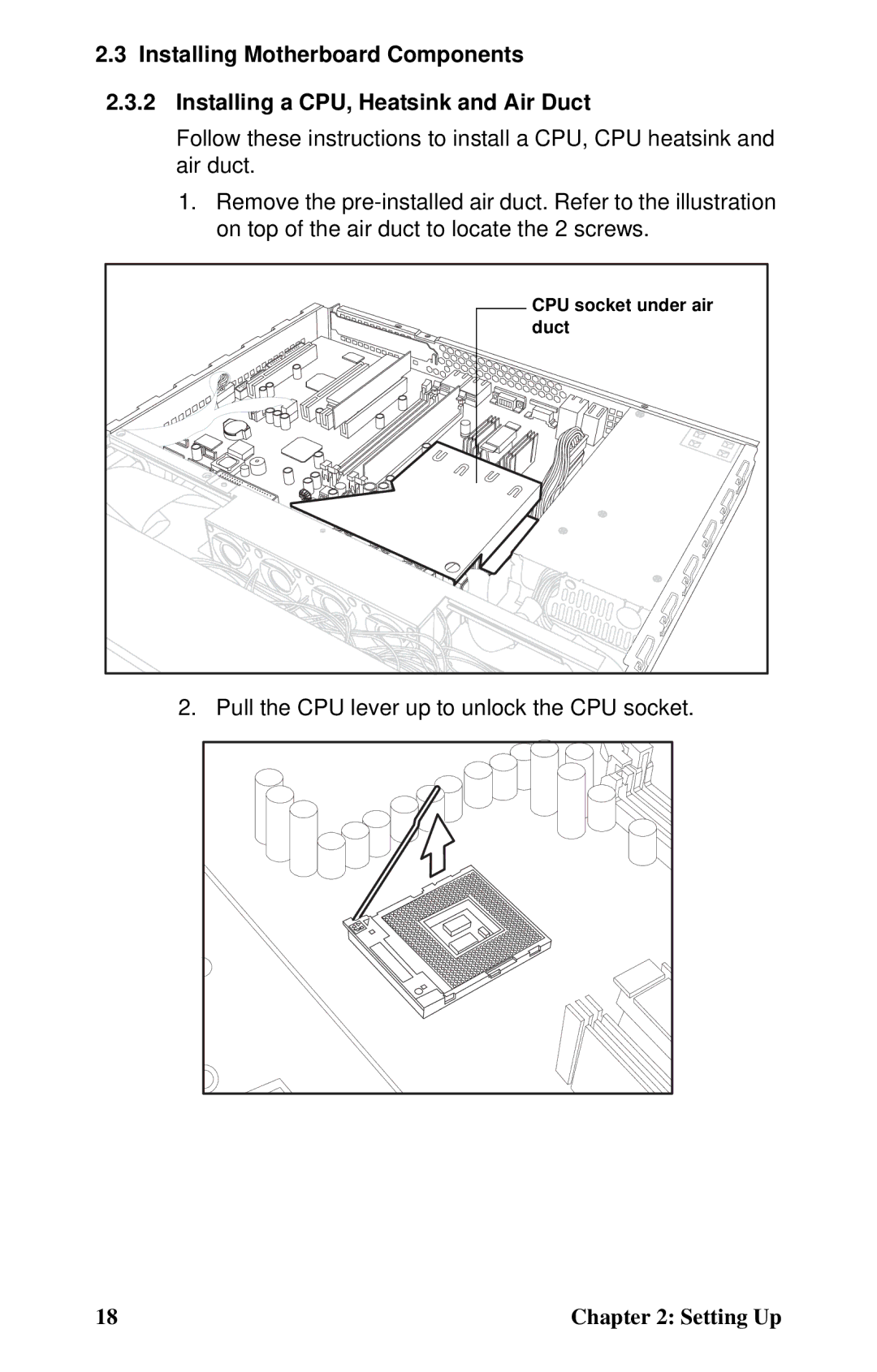 Tyan Computer B5102, GX21 manual Pull the CPU lever up to unlock the CPU socket 