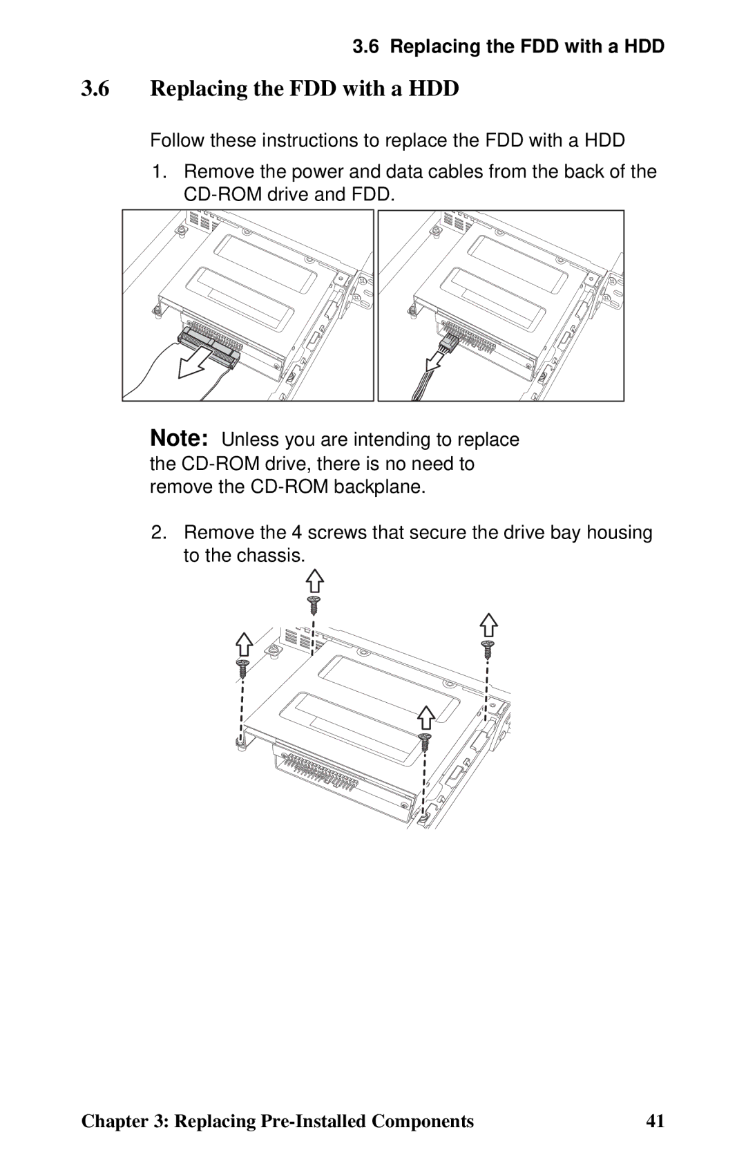 Tyan Computer GX21, B5102 manual Replacing the FDD with a HDD 