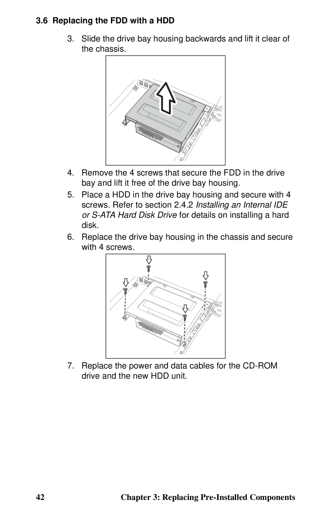 Tyan Computer B5102, GX21 manual Replacing the FDD with a HDD 