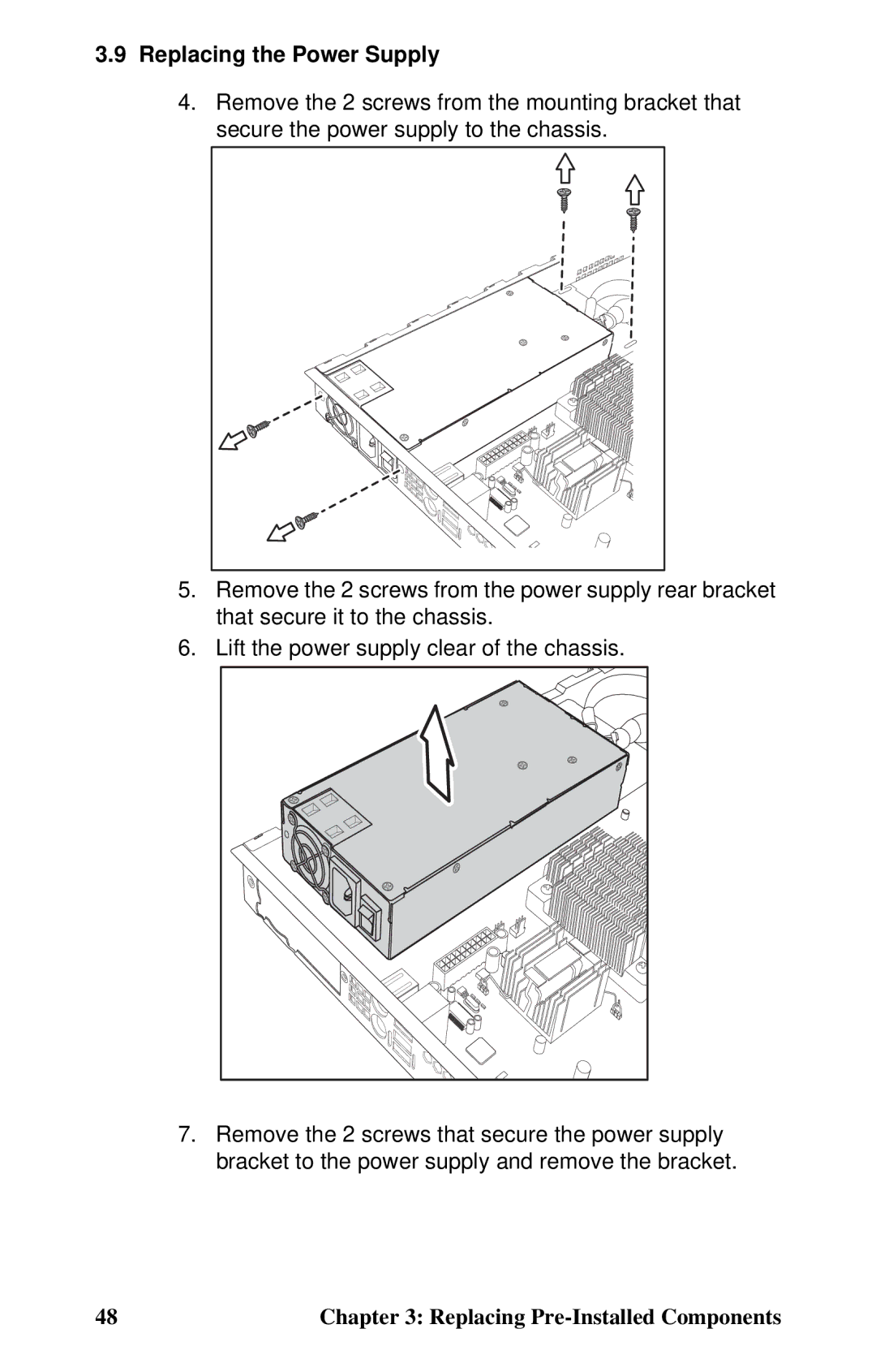 Tyan Computer B5102, GX21 manual Replacing the Power Supply 