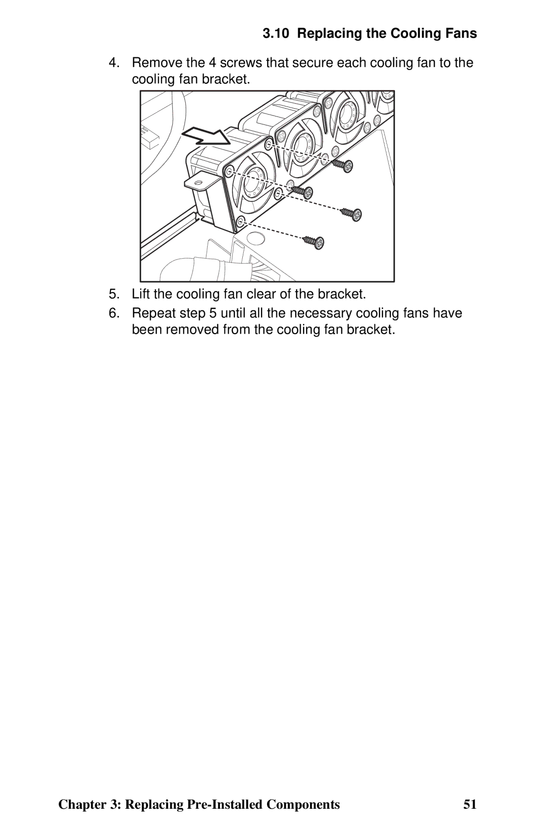 Tyan Computer GX21, B5102 manual Replacing the Cooling Fans 