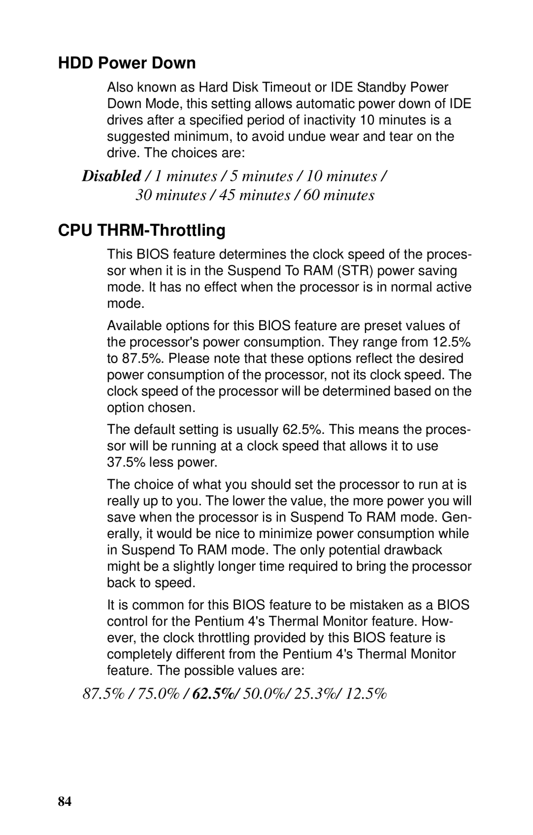 Tyan Computer B5102, GX21 manual HDD Power Down, CPU THRM-Throttling 