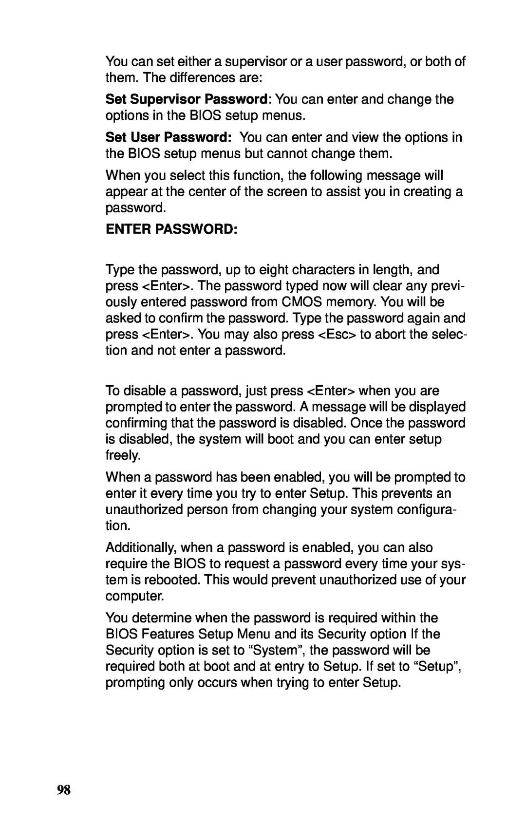 Tyan Computer B5102, GX21 manual Enter Password 