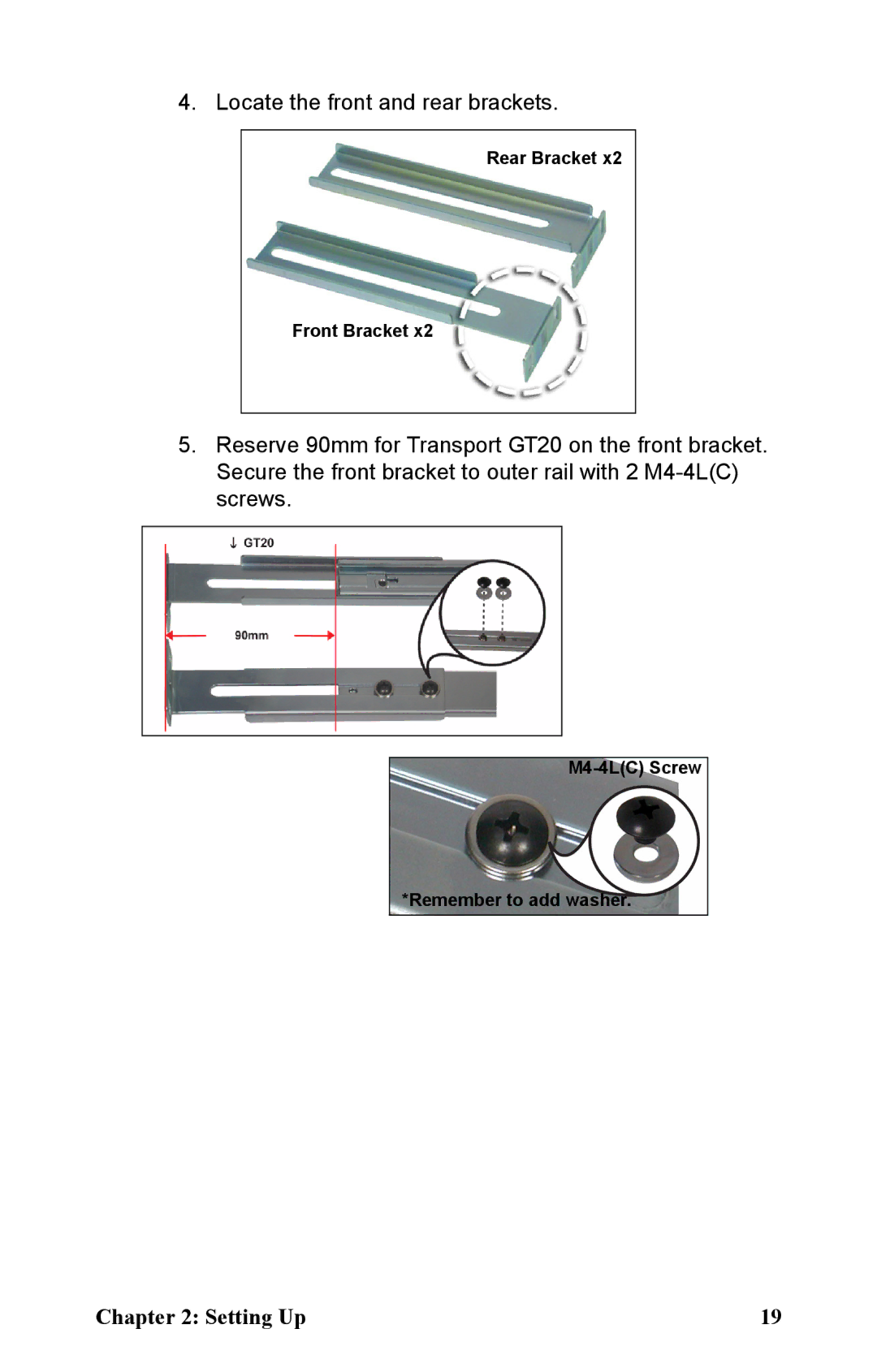 Tyan Computer B5161 manual Locate the front and rear brackets 