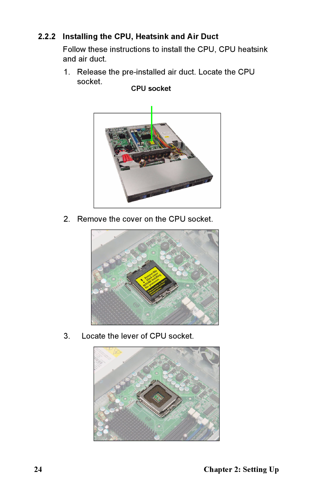 Tyan Computer B5161 manual Installing the CPU, Heatsink and Air Duct 