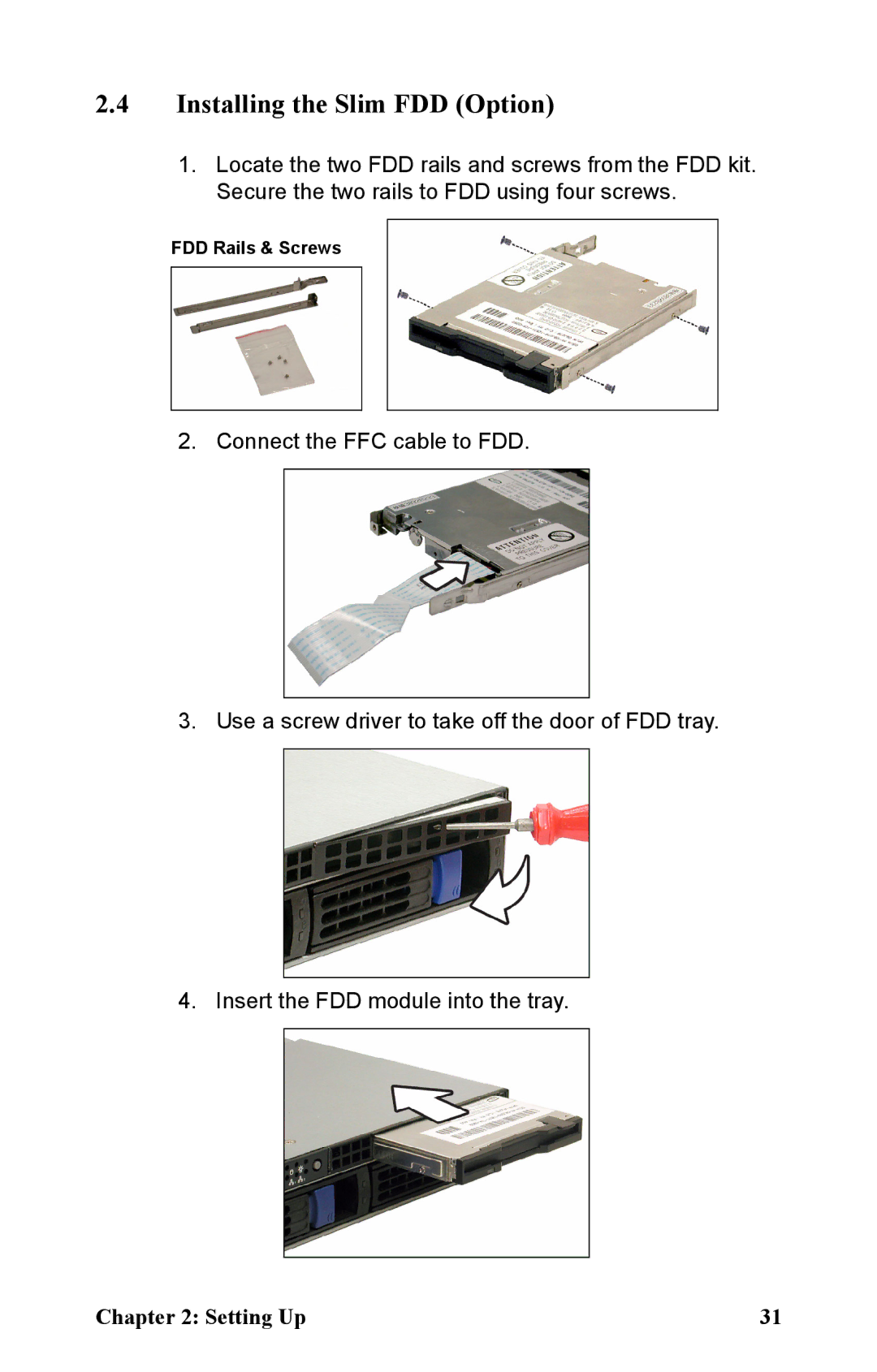 Tyan Computer B5161 manual Installing the Slim FDD Option 