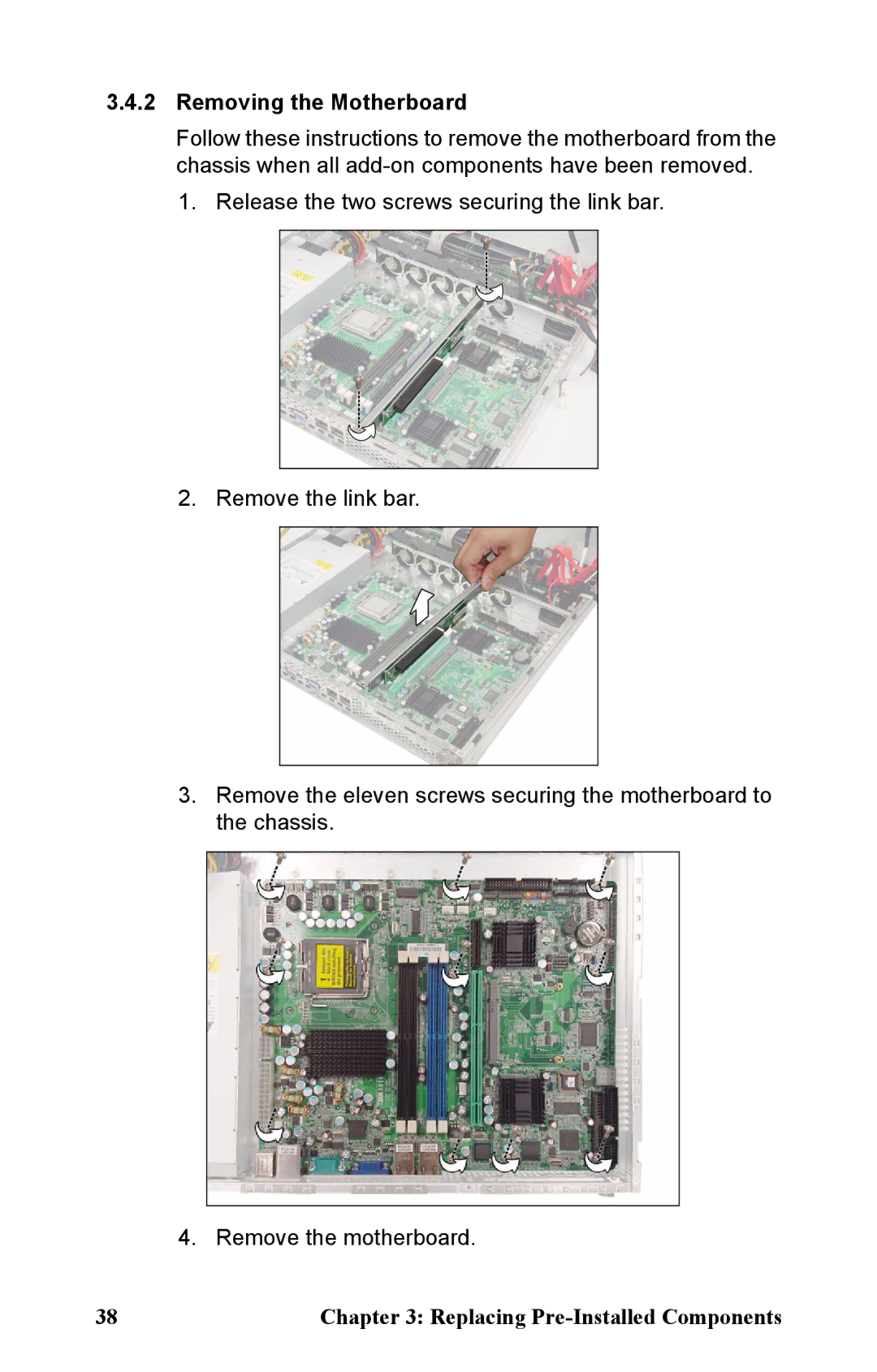 Tyan Computer B5161 manual Removing the Motherboard 