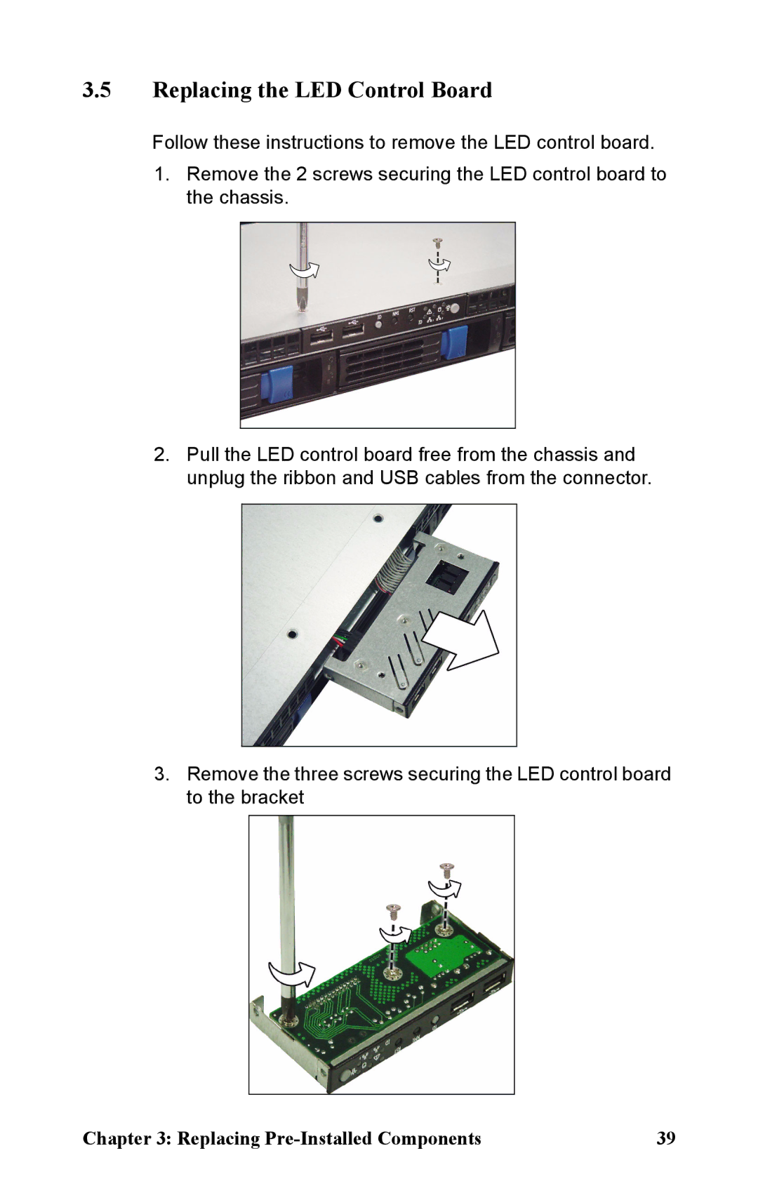 Tyan Computer B5161 manual Replacing the LED Control Board 