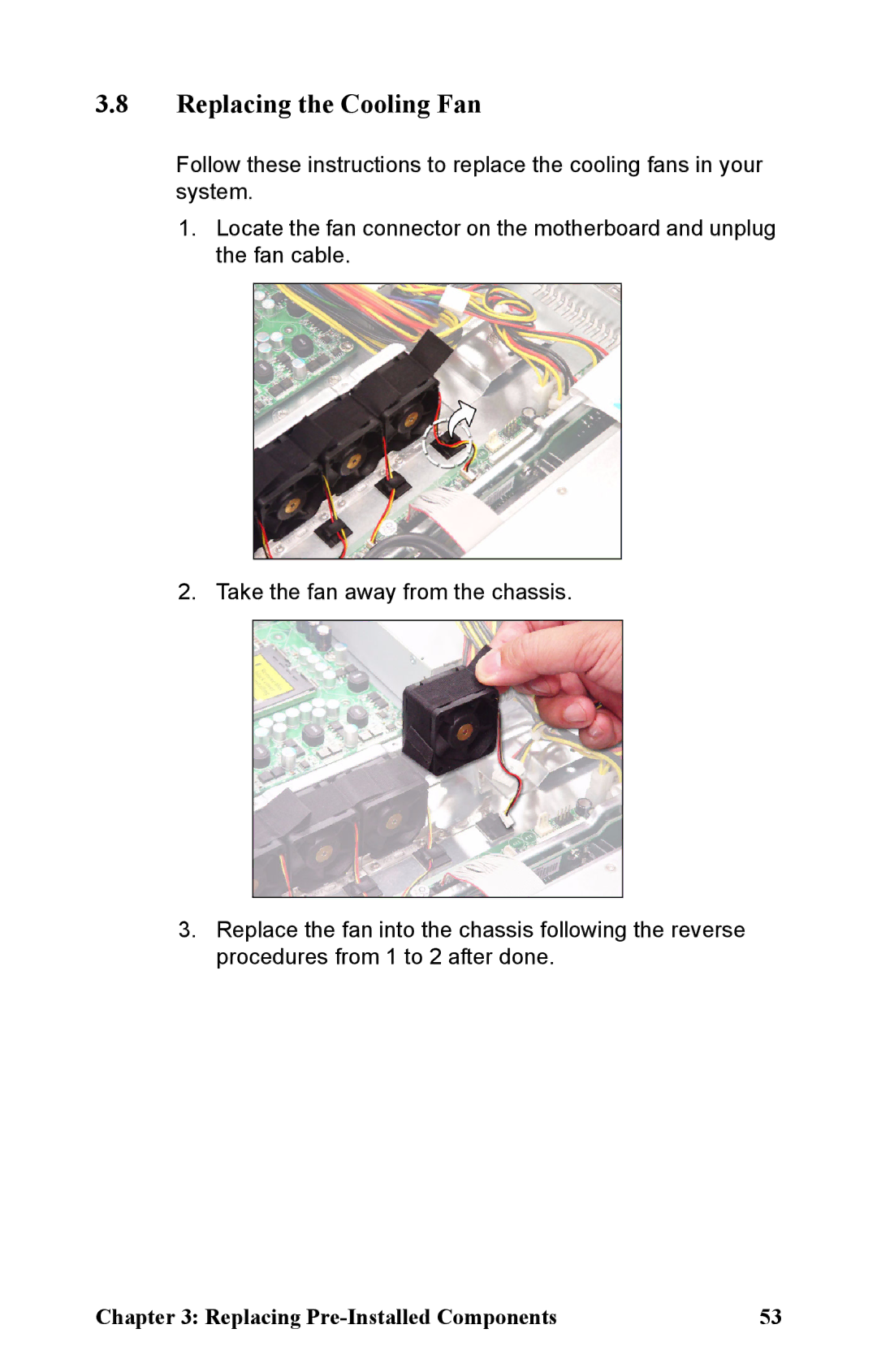 Tyan Computer B5161 manual Replacing the Cooling Fan 