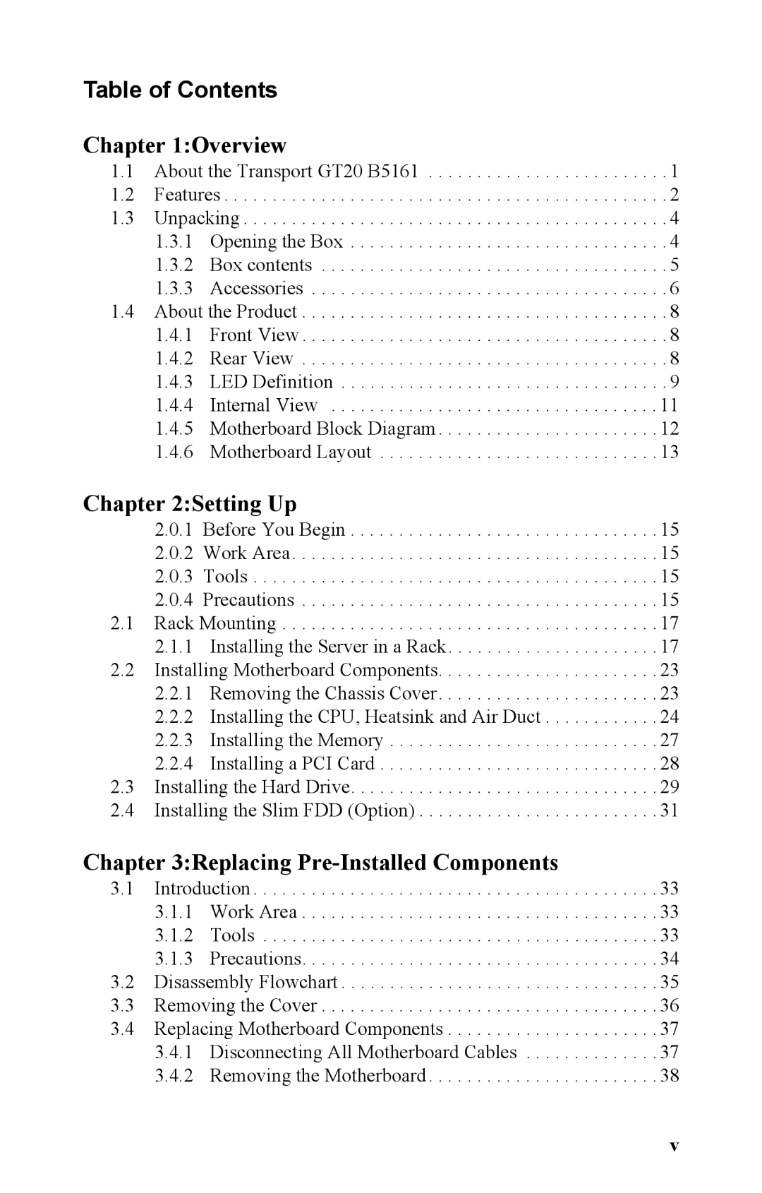 Tyan Computer B5161 manual Table of Contents 