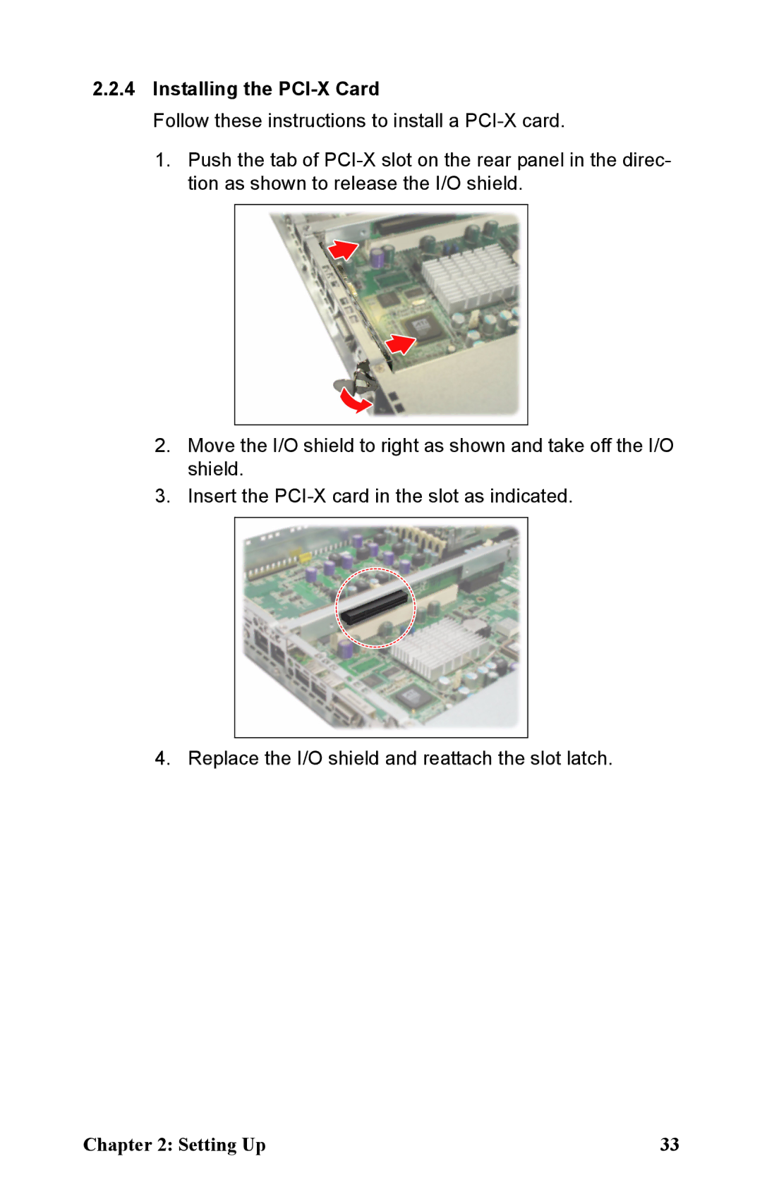 Tyan Computer B5381 manual Installing the PCI-X Card 