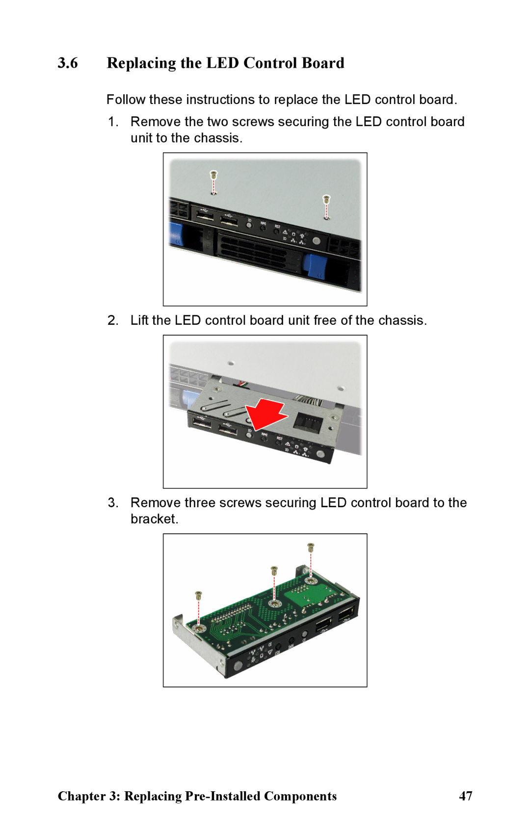 Tyan Computer B5381 manual Replacing the LED Control Board 