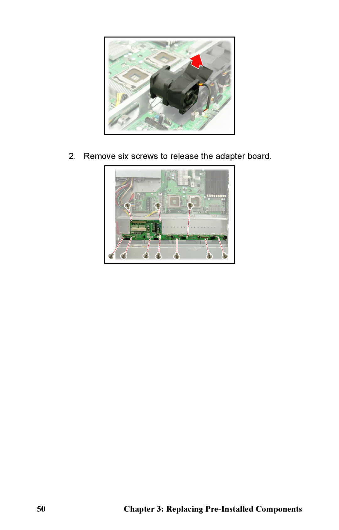 Tyan Computer B5381 manual Remove six screws to release the adapter board 