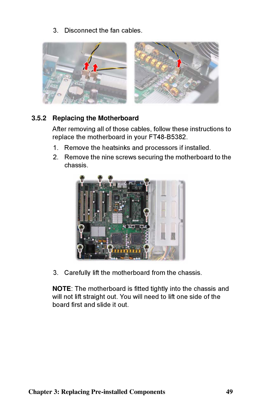 Tyan Computer B5382 manual Replacing the Motherboard 