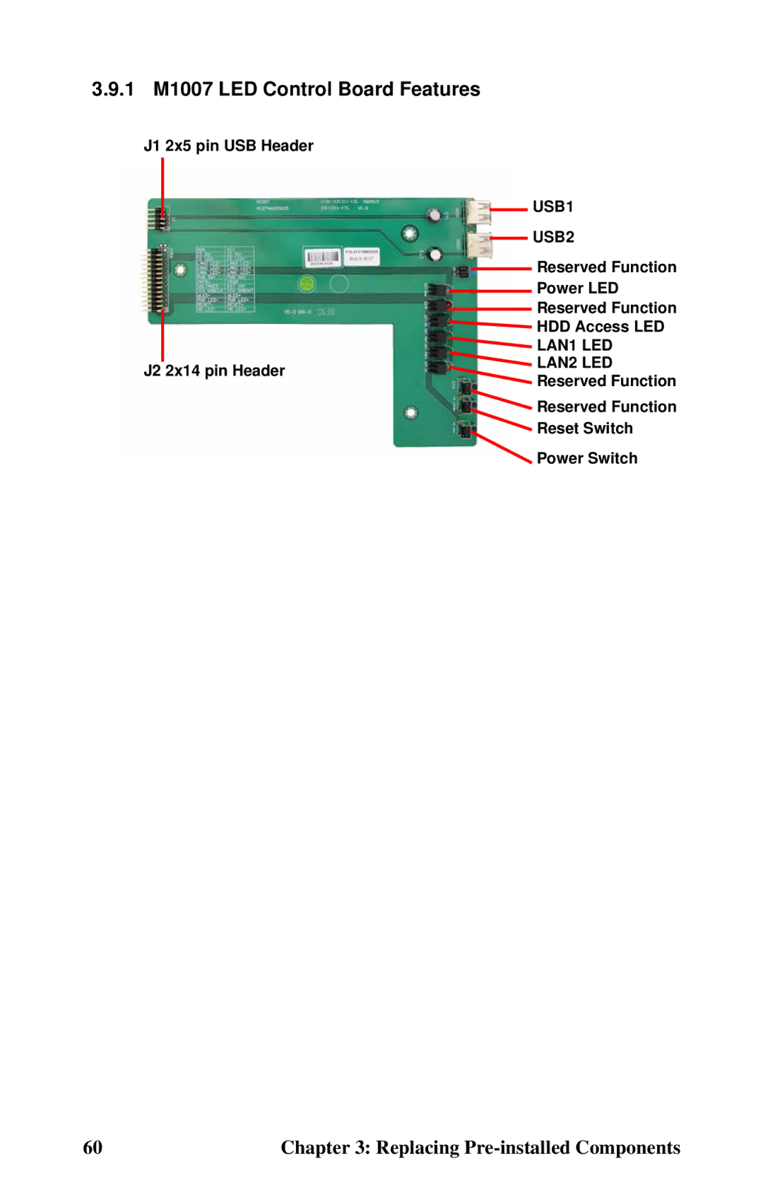 Tyan Computer B5382 manual 1 M1007 LED Control Board Features 