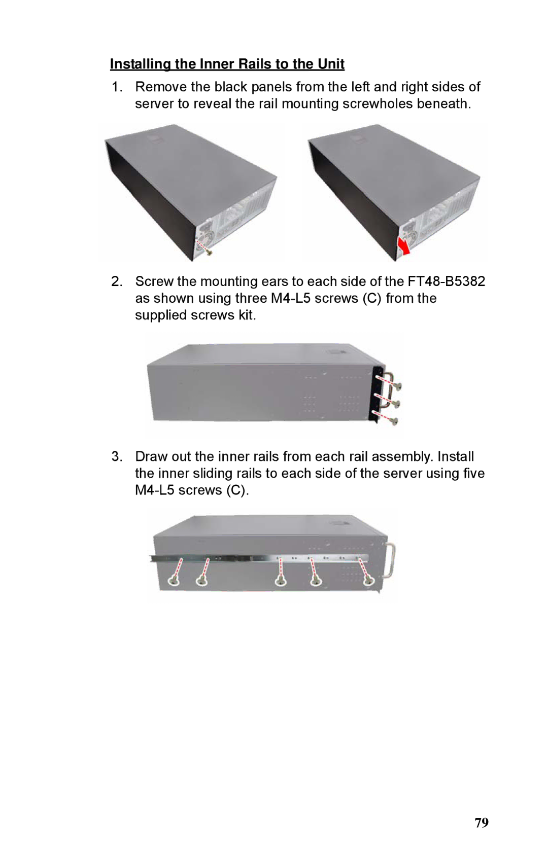 Tyan Computer B5382 manual Installing the Inner Rails to the Unit 