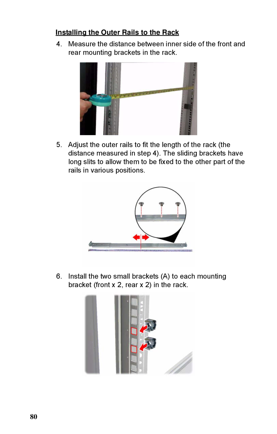 Tyan Computer B5382 manual Installing the Outer Rails to the Rack 