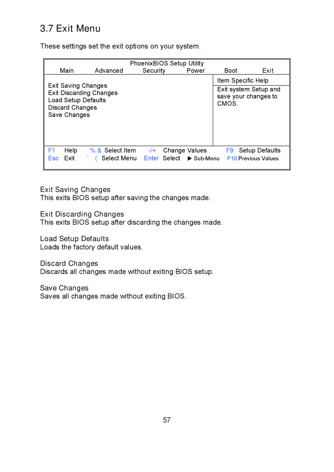 Tyan Computer i500opx warranty Exit Menu 