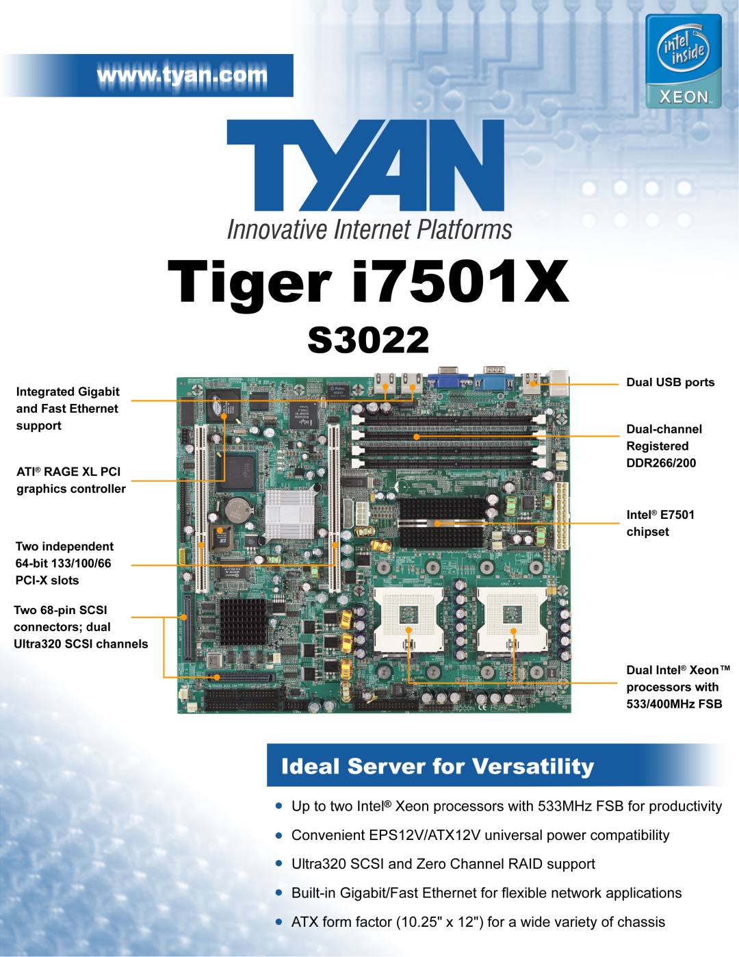 Tyan Computer i7501X manual 