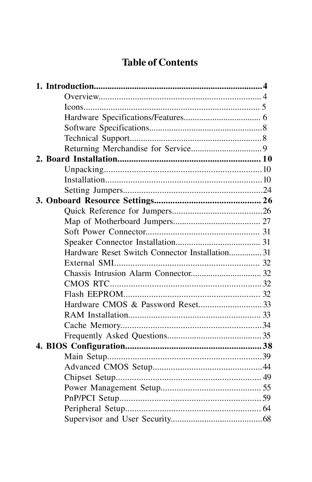 Tyan Computer InterServe 90 manual Table of Contents 