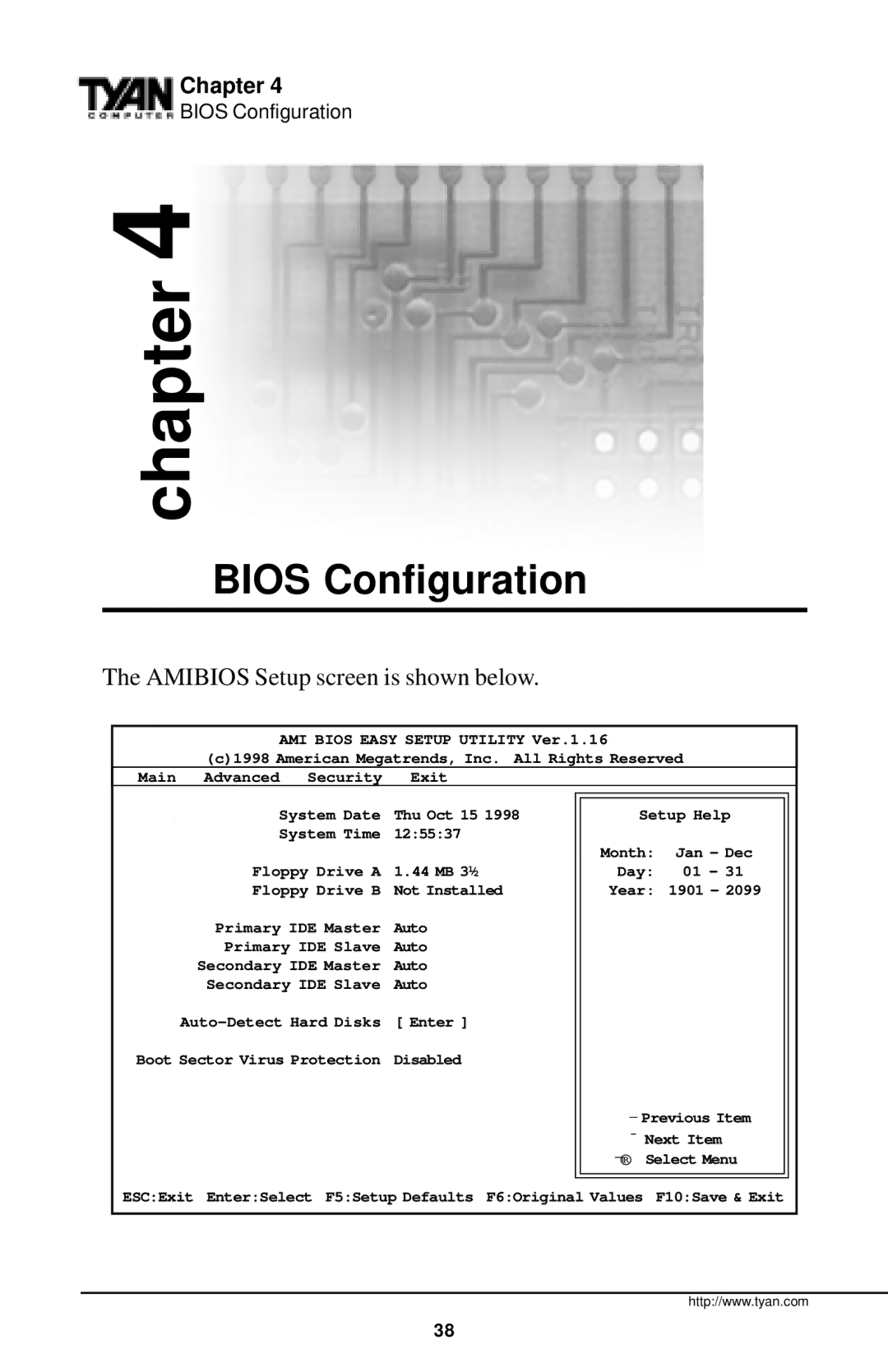 Tyan Computer InterServe 90 manual Bios Configuration 