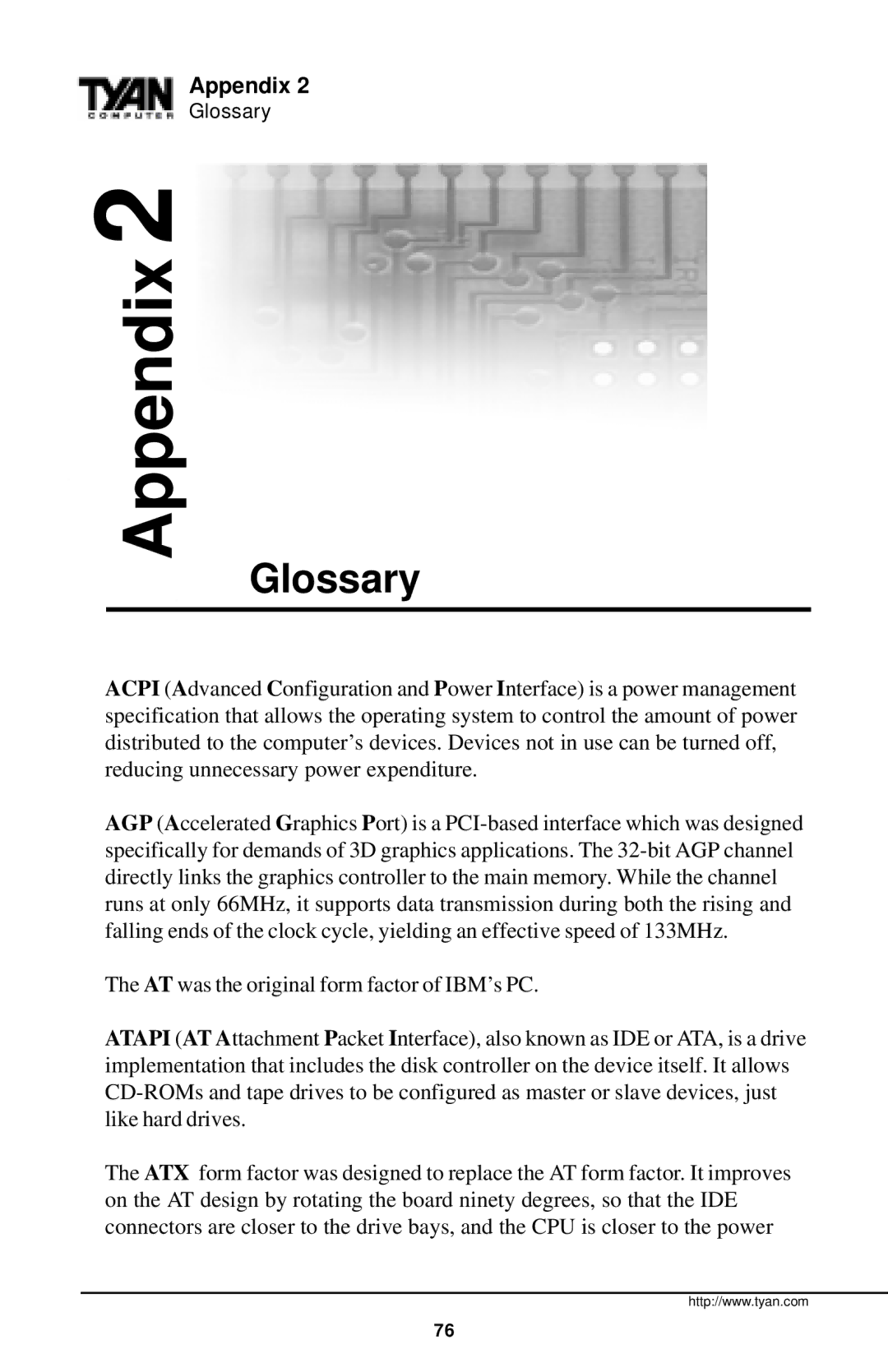 Tyan Computer InterServe 90 manual Glossary 