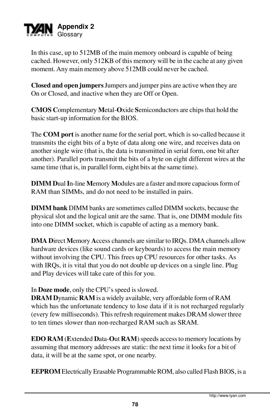 Tyan Computer InterServe 90 manual Appendix 