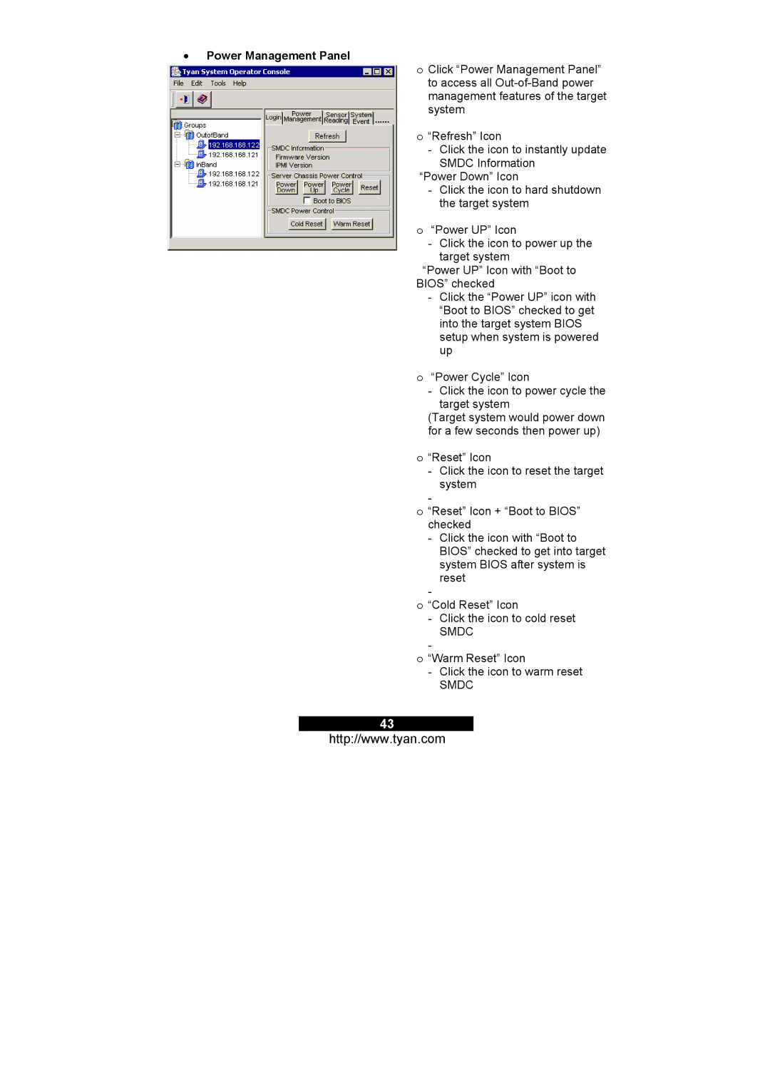 Tyan Computer M3291, M3295 warranty Warm Reset Icon Click the icon to warm reset 