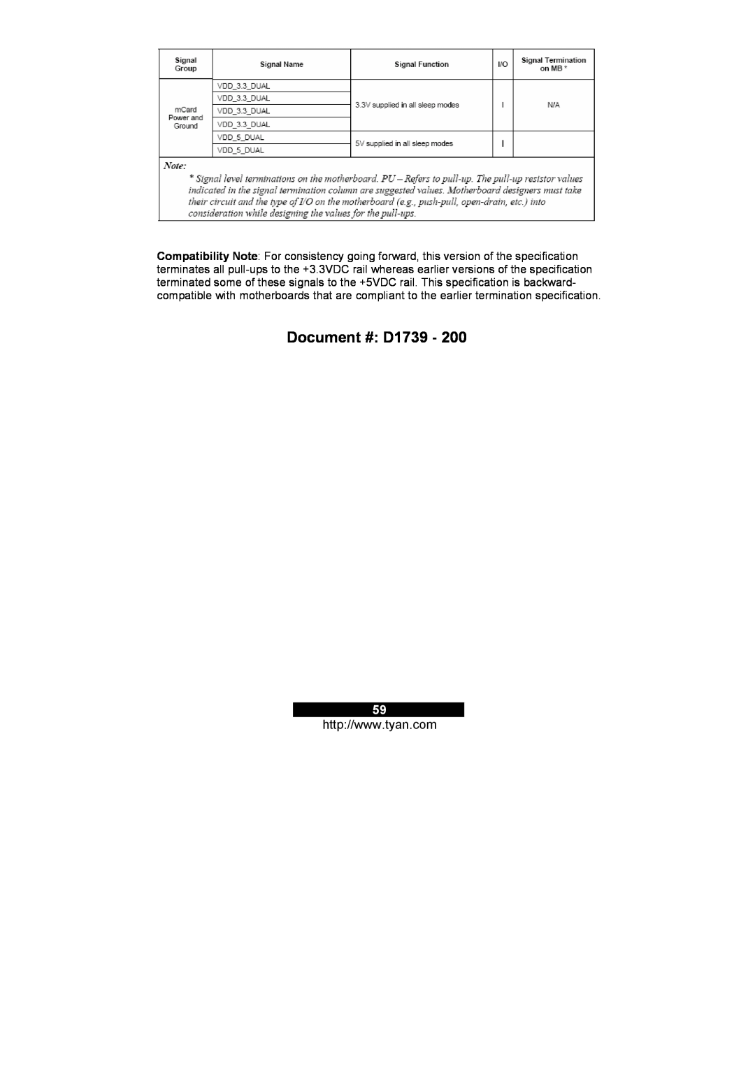 Tyan Computer M3291, M3295 warranty Document # D1739 
