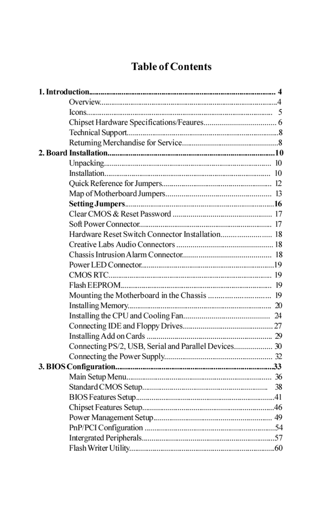 Tyan Computer S1854 manual Table of Contents 