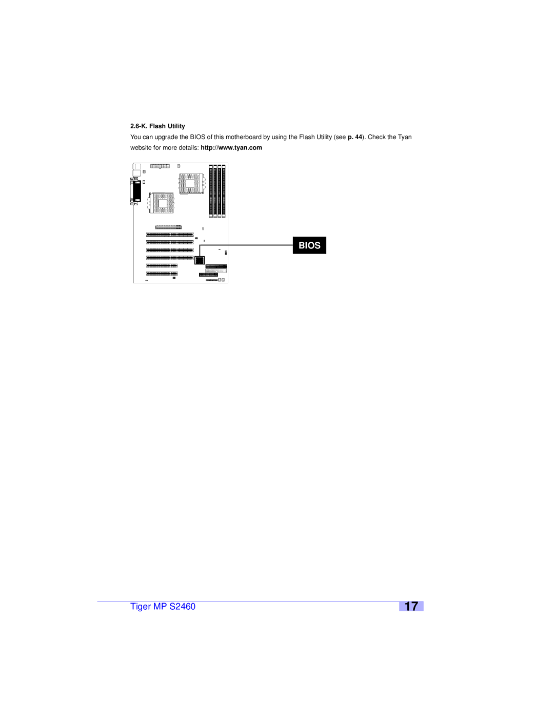 Tyan Computer S2460 user manual Bios, K. Flash Utility 