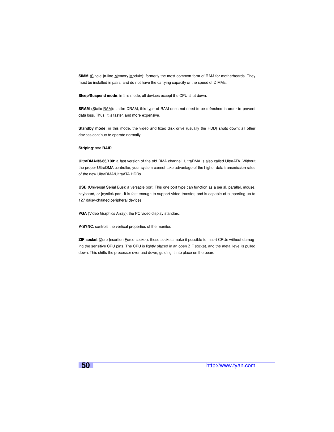 Tyan Computer S2460 user manual Striping see RAID 