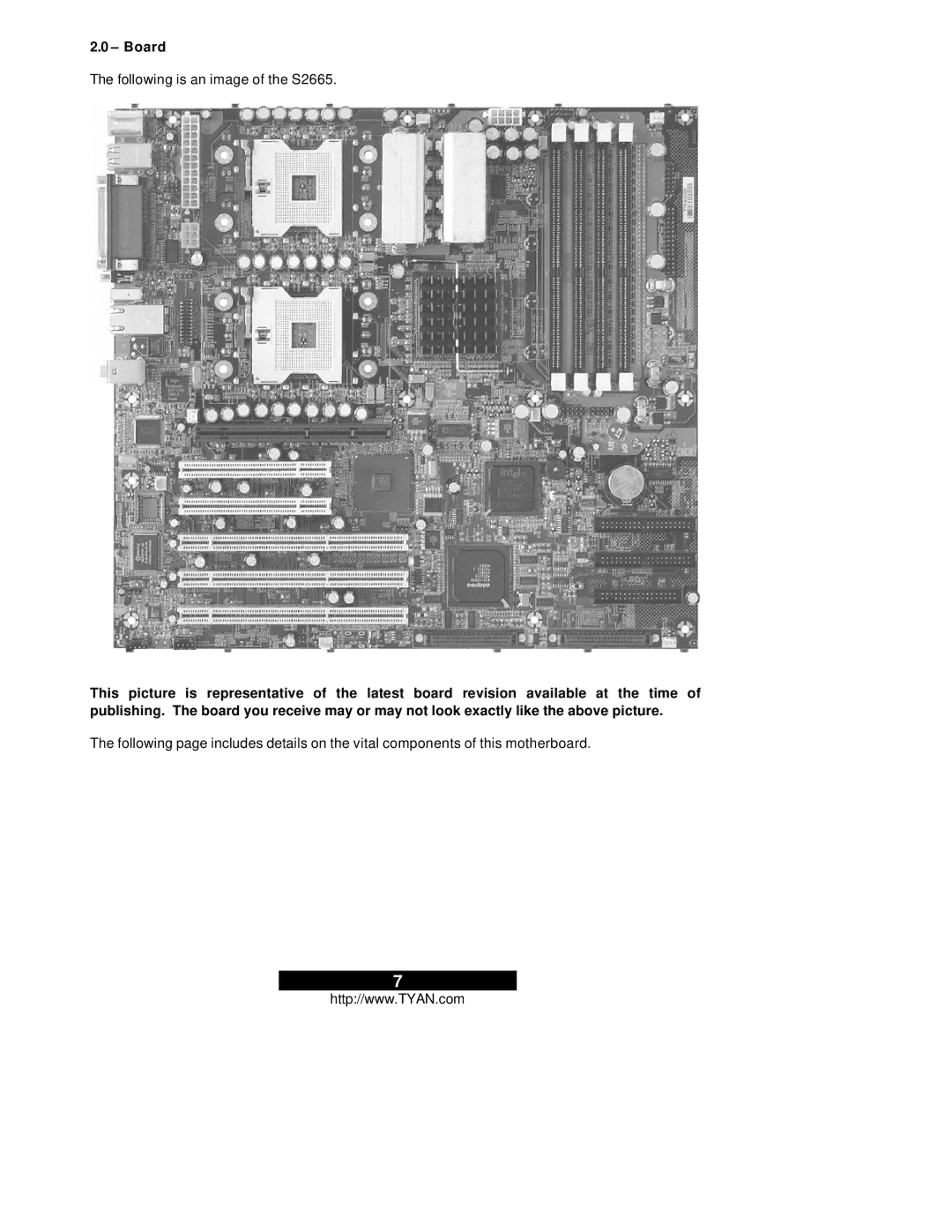 Tyan Computer Thunder i7505, S2665 warranty Board 