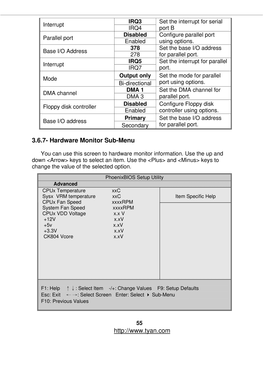 Tyan Computer S2877 warranty Hardware Monitor Sub-Menu, 378, Output only, Primary 