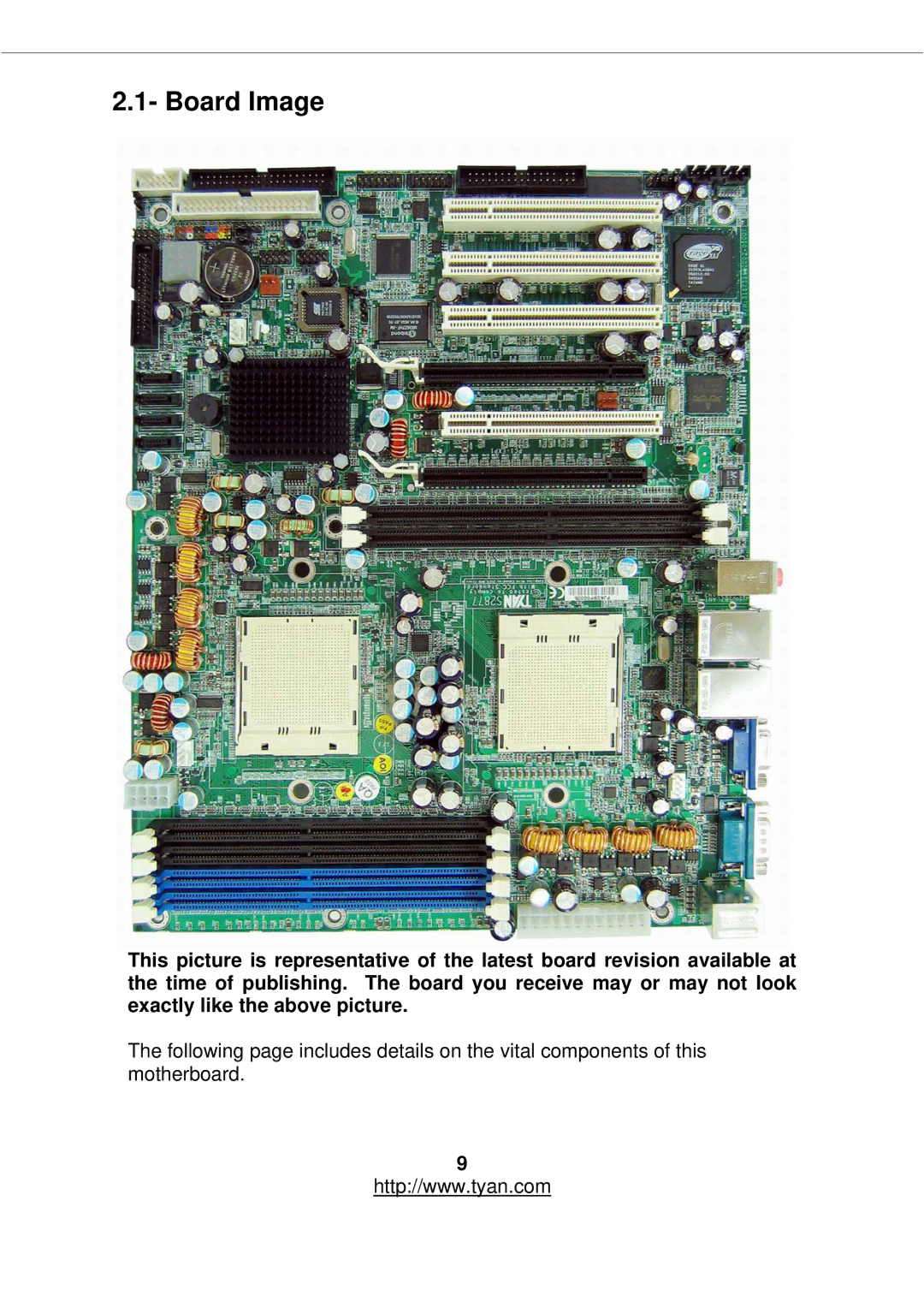 Tyan Computer S2877 warranty Board Image 