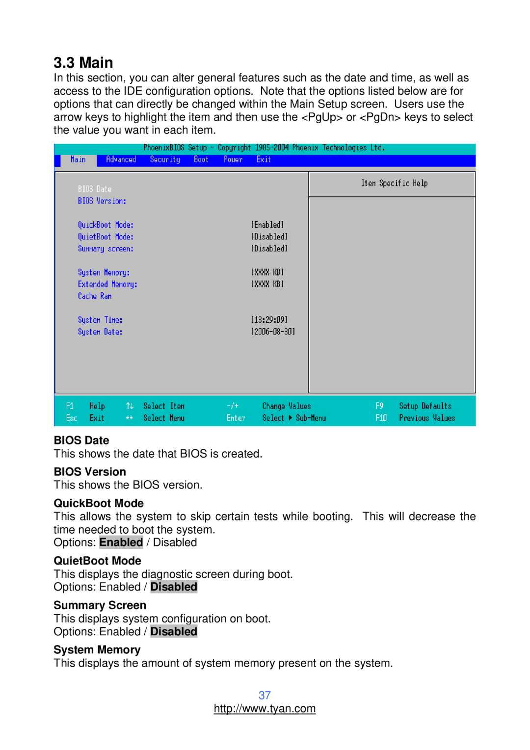 Tyan Computer S2912 warranty Main 